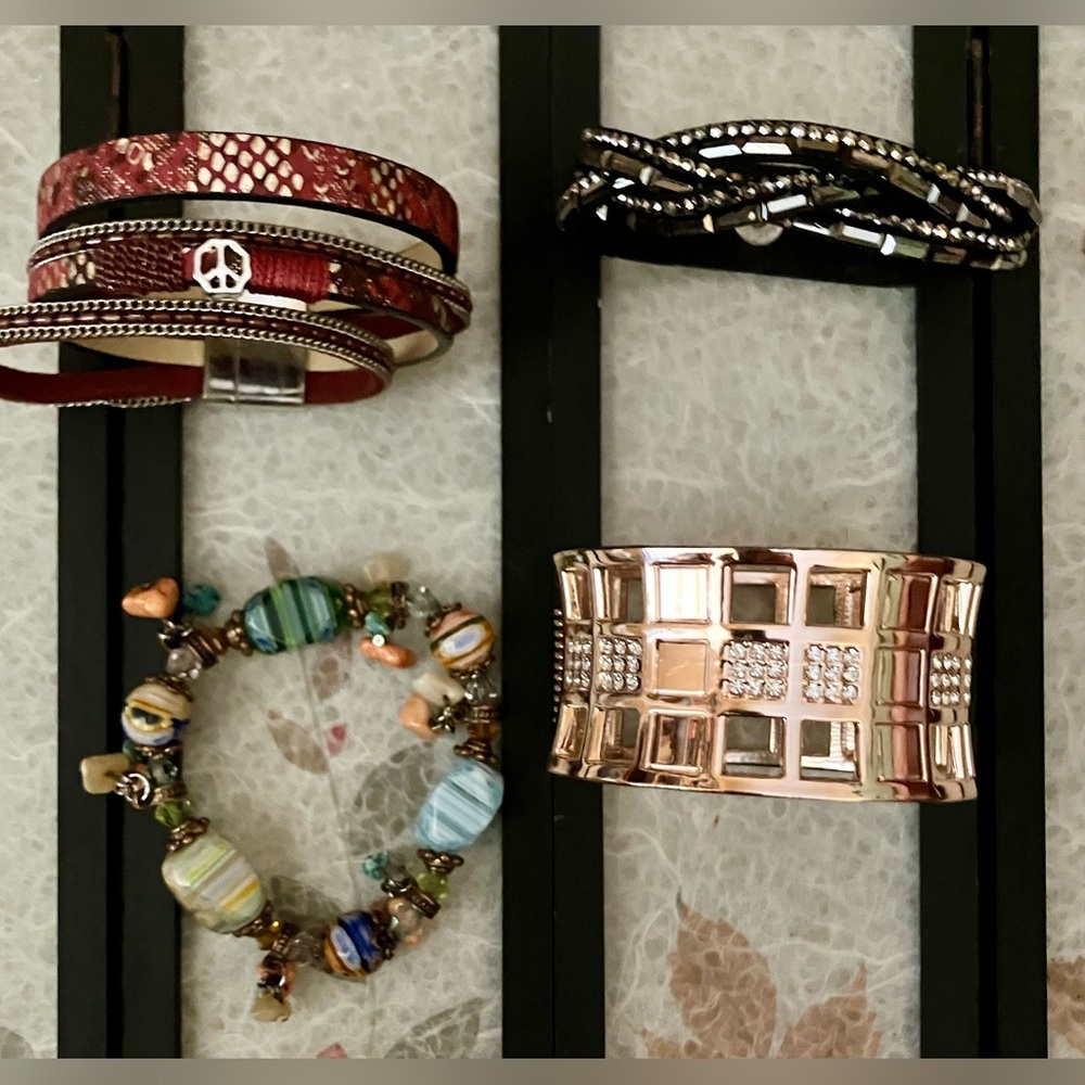 Lot of 4 Fashion Bracelets Costume Jewelry